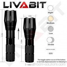 LIVABIT Tactical T1K Super Bright Rechargeable LED Flashlight Kit 1000 Lumens